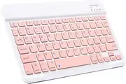 Ultra-Slim Bluetooth Keyboard Portable Mini Wireless Keyboard Rechargeable for Apple iPad iPhone Samsung Tablet Phone Smartphone iOS Android Windows (10 inch Pink)