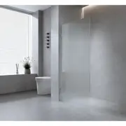 120cm Reeded Single Shower Glass with Gunmetal Wall F-Brackets
