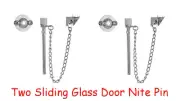 Window Guard Pin Lock Set for Sliding Door Windows Chrome Nitelock Home 3.5"Long
