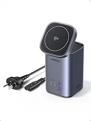 UGREEN 100W USB C Charger with Qi2 15W MagSafe Magnetic Charger 4-in-1 Nexode GaN Power Adapter Wireless Charging Station with Stand for MacBook Pro, XPS, iPhone 16 Pro Max, Galaxy S25 Ultra PPS 45W