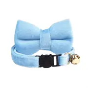 ANYWAGS Cat Collar Aqua Blue Bow Small with Safety Buckle, Bell, and Durable Strap Stylish and Comfortable Pet Accessor