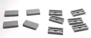 Lego - Lot of 10 - Grey Gray, Tile Special 1 x 2 Grille