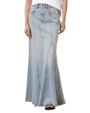 Allsaints Alma Denim Maxi Skirt