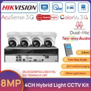 Hikvision 8CH 8MP Hybrid Light Camera 4K POE Security System ColorVu 2-Way Audio