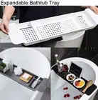 Expandable Bath Tub Tray Bathtub Caddy Holder Over Spa Bathroom Accessories Rack