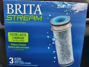 NEW Genuine Brita Stream Pitcher Replacement Water Filters 3 Pack