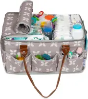 Diaper Caddy Organizer - Baby Caddy with Lid, Car Diaper Caddy, Large Nursery St
