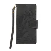 MCC Folio Case Samsung Galaxy A30 Leather Wallet Cover Butterfly A305 [Black]
