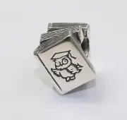 New Authentic Pandora Charm Study Books Graduation Owl Sterling Silver 790536