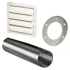 Abey HORIZONTAL RANGEHOOD FLUE KIT 125mm Airflex, Ceiling Ring & Wall Vent