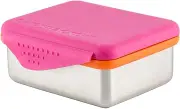Kid Basix Safe Snacker Reusable Stainless Steel Lunchbox for Kids & Adults Reusable Food Container Bpa Free Dishwasher Safe 13 Oz, Fuchsia, 13oz