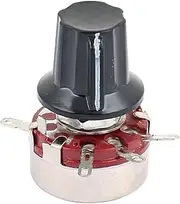 Aexit 470K (Control electrical) Ohm 4 Soldering Terminals Round Shaft Single Turn Potentiometer w (33ry139qf32) Rotary Knob