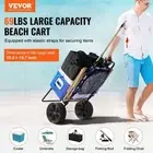 Heavy Duty Sand Cart with Big Wheels 15.4x15.7 Folding Beach Trolley 69lbs
