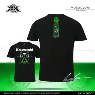 kawasaki川崎進口機車z1000大蟒蛇摩托車299KM男夏季短袖T恤肥仔