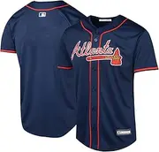 OuterStuff Atlanta Braves MLB Kids Youth 4-20 Navy Alternate Team Jersey