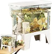 Iced Beverage Dispersers - Drink Dispenser Tea Water Jar | Simulated Everlasting UV Resistant Colorful Plants for Garden, Porch, Pot, Window Box, Planter, Patio, Walkway