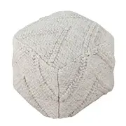 [James Lane] Marselle Pouf Ivory - 40cm x 40cm x 40cm