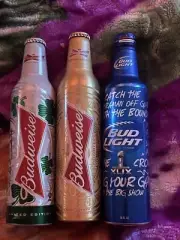 Rare 2 Budweiser And 1 Bud Light Aluminum Can