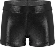 [Choomomo] Acrobatics Girls' Sparkle Dance Shorts Gymnastics Tumbling Athletic Solid Color Booty Shorts