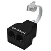 Phone Cable 2 Way Splitter RJ11 6P4C Telephone Line Cord Adapter with 3 Inch