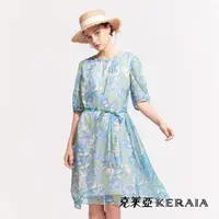 在飛比找momo購物網優惠-【KERAIA 克萊亞】莫內睡蓮優雅印花洋裝(附腰帶)