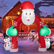 Christmas Santa Snowman Penguin Archway Airblown Inflatable Decor LED Blow Up