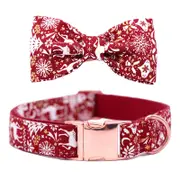 Dog Collars Red Christmas Dog Collar With Bow Tie