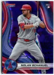 NOLAN SCHANUEL 2024 Bowman's Best PURPLE REFRACTOR RC Rookie Angels /250