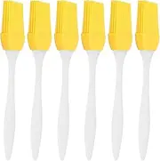Silicone Oil Brush: Silicone Basting Brush for Cooking, Food Grade Heat Tolerant Yellow Kitchen Gadget, for Barbecue and Baking, 6pcs