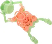 Hohopeti Dancing Skeleton Mini Wind Up Skeleton Interactive Printed Halloween Decoration Compact Bobble Head for Desk Bookshelf Fun Whimsical Present Green