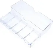 ibasenice 100-piece Mahjong Chips Storage Case Pp Organizer Box Lid Mahjong Chips Container 5-Grid Design