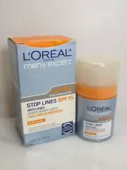 L'OREAL MEN'S EXPERT STOP LINES MOISTURIZER SPF 15 1.6 OZ BOXED