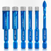 ASNOMY 6Pcs Diamond Drill Bits Set,Diamond Core Drill Bits for Tile,Porcelain,Ce