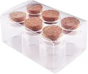 Cabilock 6 Pack 50ml Glass Bottles with Cork Decorative Sample Containers Ideal for Charms Spices