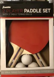 Franklin Ping Pong Paddles 2 Player Table Tennis Set Paddle With 3 Balls