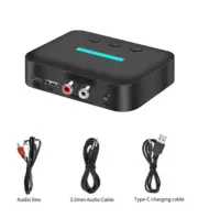 USB Bluetooth 5.3 Audio Receiver Adapter Wireless Stereo Music 3.5mm AUX R/L