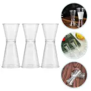 3 Pcs Plastic Measuring Cup Shot Measure Cocktail Double Jigger Tool