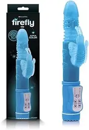 Firefly - Lola - Glow In Dark Blue 23.9 cm Thrusting Rabbit Vibrator