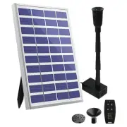 Solar Fountain Pump Kit with Remote, 1.4m Spray, Nozzle & LED Light Effects