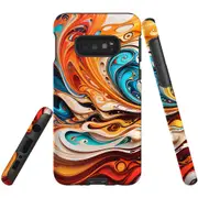For Samsung Galaxy S10e Tough Protective Cover, Swirling Gold