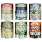 Flowers Washi Tape Set 30 Rolls Floral Patterns Decorative Skinny Slim Masking T