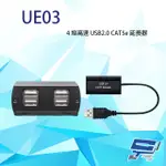 昌運監視器 UE03 4埠高速 USB2.0 CAT5E 延長器 最遠距離達50-90M 隨插即用