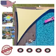 Beige 20' x 20' Triangle Sun Shade Sail - Commercial Heavy Duty & Custom Sizes