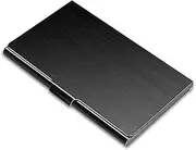 Binxind Business Card Holder, Slim Business Card Case, Pocket Metal Card Case, Purse Name Card Holder, Buckle Style Shut, Black