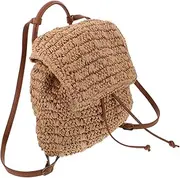 [BESPORTBLE] Style Straw Backpack with Comfortable Double Shoulder Straps Fashionable Woven Straw Summer Beach Bag Backpack