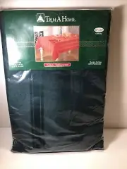 Trim a Home Holiday Green Stripe Fabric TableCover NIP 60 X 84” VTG Kmart