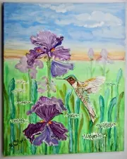 Original Acrylic Painting called The Humming Bird by Marilyn Oliveri 16"x20"