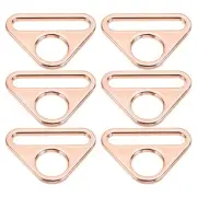 6Pcs 1.26 Inch Triangle Buckle Adjuster D Ring Triangle Buckles Rose Gold