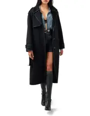[Belle & Bloom] Million Reasons Belted Coat in Black
