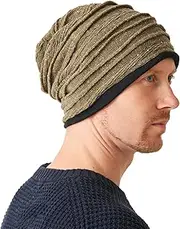 [CHARM] Organic Cotton Winter Beanie - Mens Slouchy Oversized Hat Womens Chemo Cap